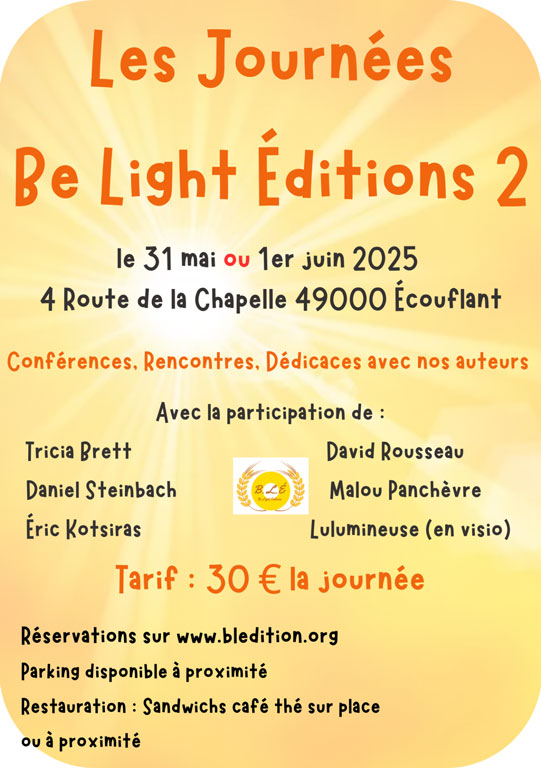 Affiche de l'événement organisé par Be Light Editions.